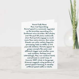 Parrot Talk Card