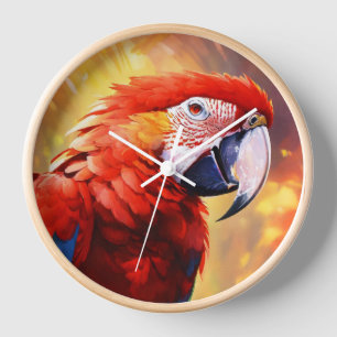 Parrot theme wall clock 