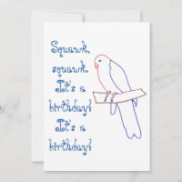Parrot Themed Birthday Party Invitations