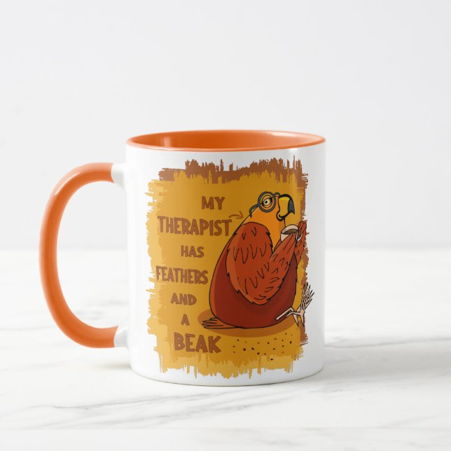 Parrot Therapist - Funny Gift for Parrots Owners Mug (Left)