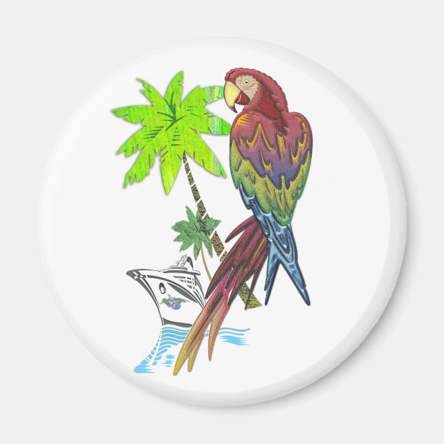 Parrot Tropical Cruise Magnet (Front)