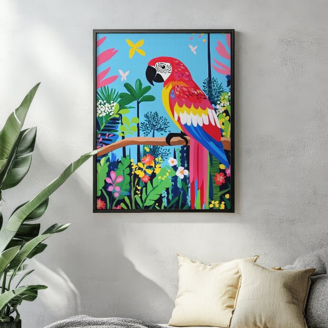 Parrot Tropical Jungle Colourful Bird Wall Art (Creator Uploaded)