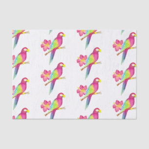 Parrot Tropical Watercolor Summer Party Tissue Paper