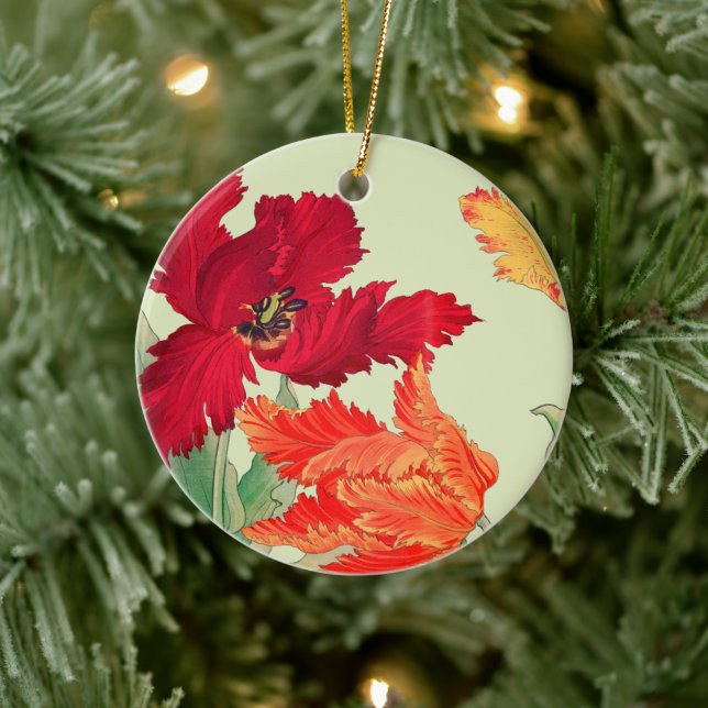 Parrot tulip, Floral Ceramic Tree Decoration (Tree)
