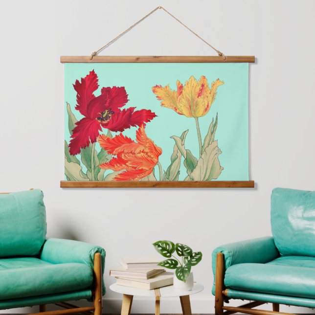 Parrot tulip, Floral  Hanging Tapestry (Living Room)