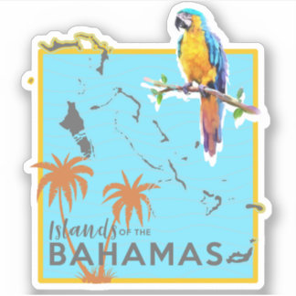 Parrot Vacation Map Bahamas Sticker Cruise