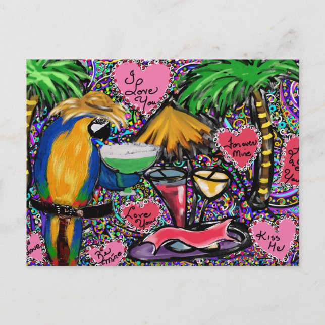 Parrot Valentine Postcard (Front)