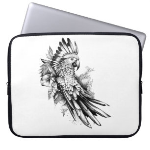 Parrot Wild Animal Nature Illustration Art Tattoo Laptop Sleeve