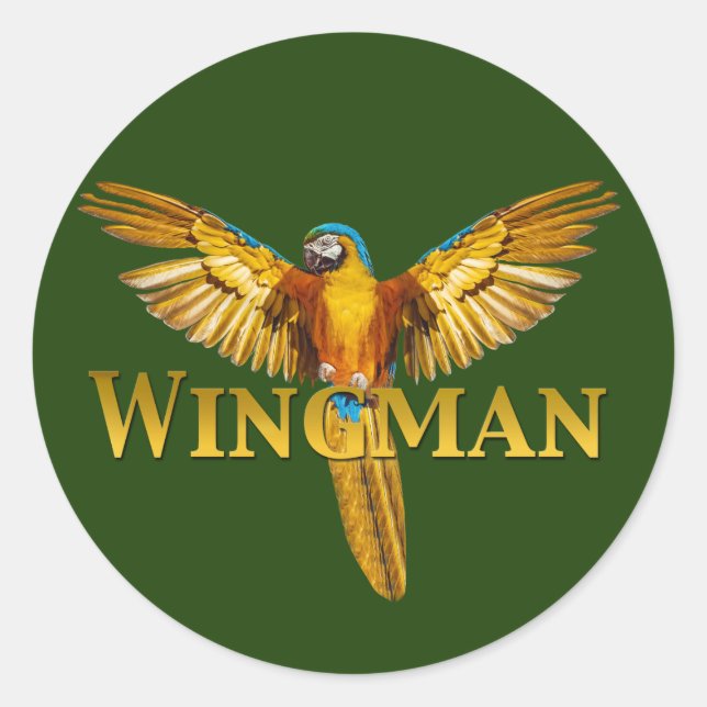 Parrot Wingman Classic Round Sticker (Front)