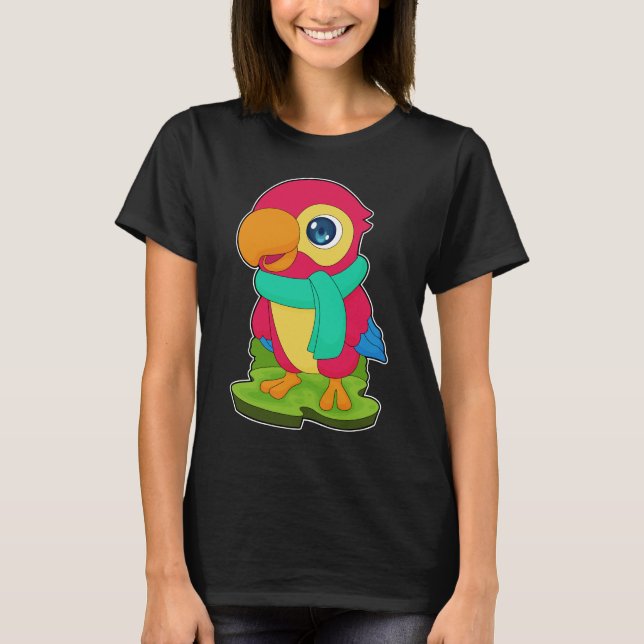 Parrot Winter Scarf T-Shirt (Front)