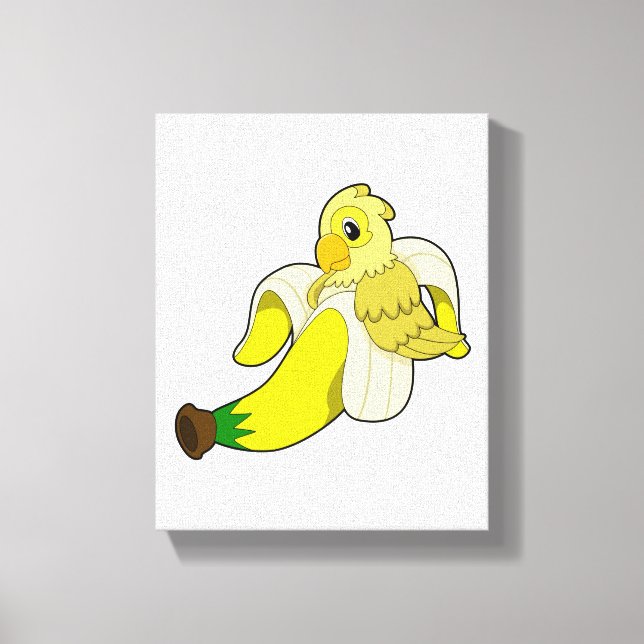 Parrot with Banana Canvas Print (Front)
