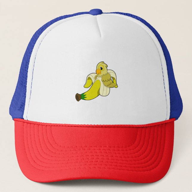Parrot with Banana Trucker Hat (Front)