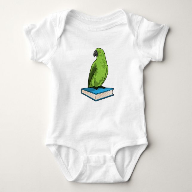 Parrot with Book Baby Bodysuit (Front)