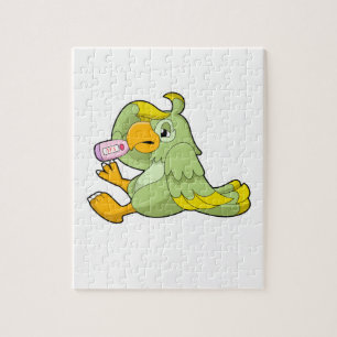 Parrot with Clinical thermometer Jigsaw Puzzle