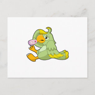 Parrot with Clinical thermometer Postcard