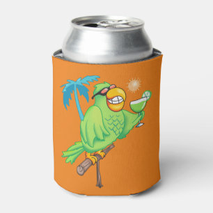 Parrot With Cocktail Can Cooler