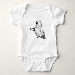Parrot with Cup of Coffee Baby Bodysuit