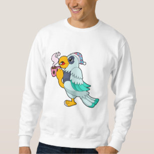 Parrot with Cup of Coffee Sweatshirt