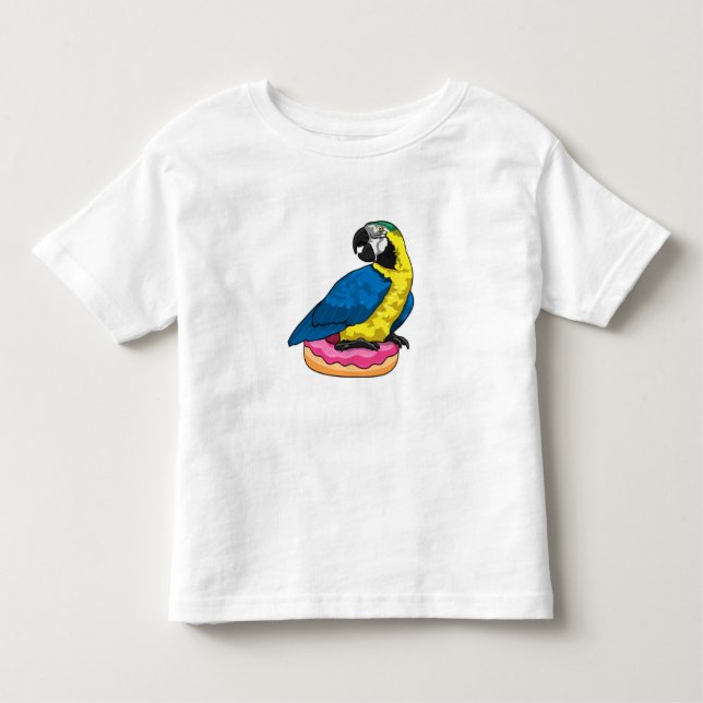Parrot with Donut Toddler T-Shirt (Front)