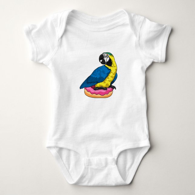 Parrot with Doughnut Baby Bodysuit (Front)