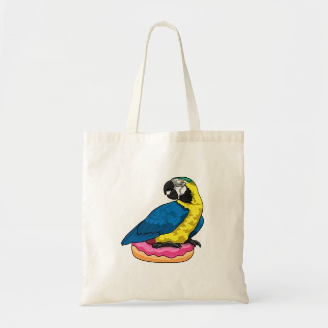 Parrot with Doughnut Tote Bag (Front)