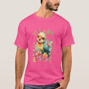 parrot with flowers cute parrot let us chat daught T-Shirt