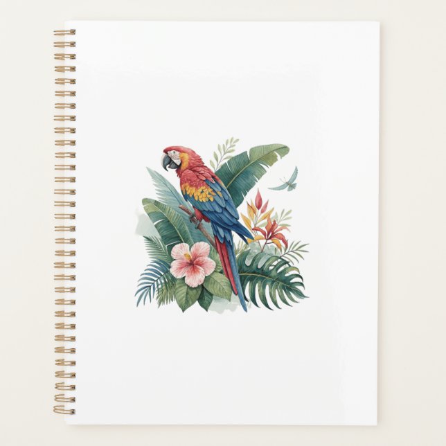 Parrot With Flowers Planner (Front)