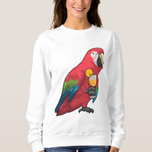 Parrot with Glass of Orange juice Sweatshirt