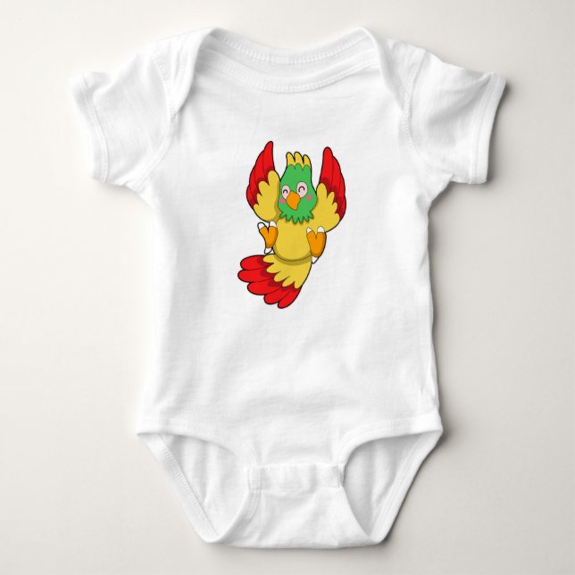 Parrot with green Head Baby Bodysuit (Front)