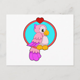 Parrot with Heart Postcard