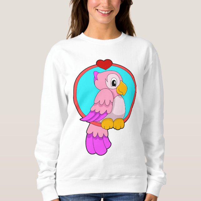 Parrot with Heart Sweatshirt (Front)