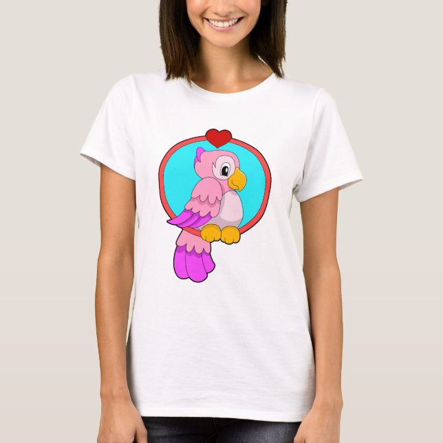 Parrot with Heart T-Shirt (Front)