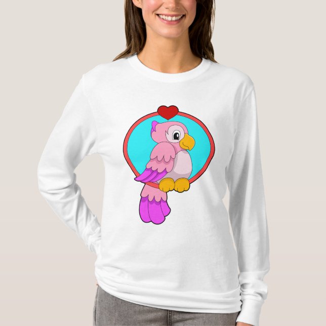 Parrot with Heart T-Shirt (Front)
