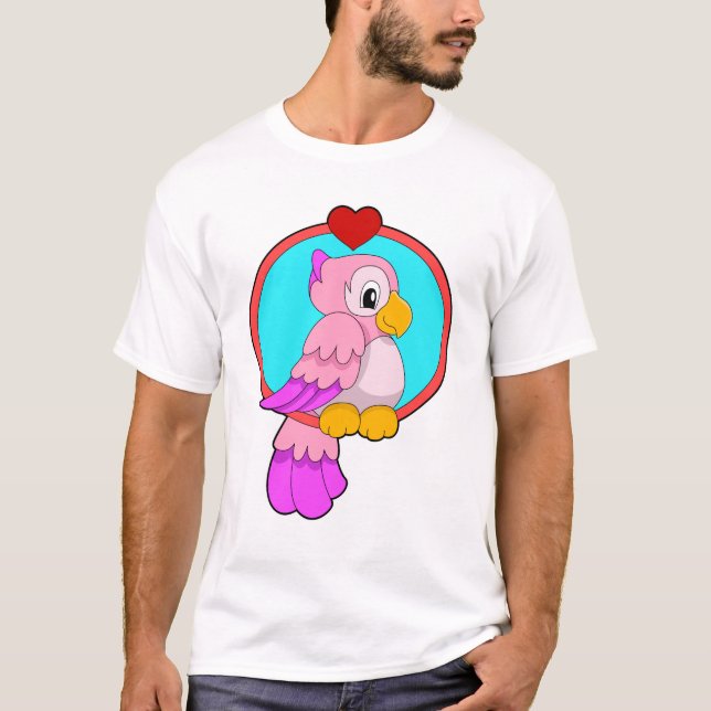 Parrot with Heart T-Shirt (Front)