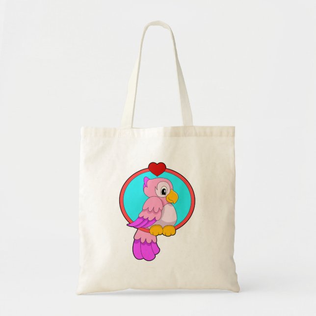 Parrot with Heart Tote Bag (Front)