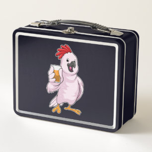 Parrot with Juice Metal Lunch Box