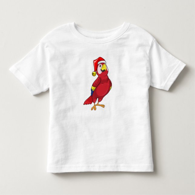 Parrot with Santa hat Toddler T-Shirt (Front)
