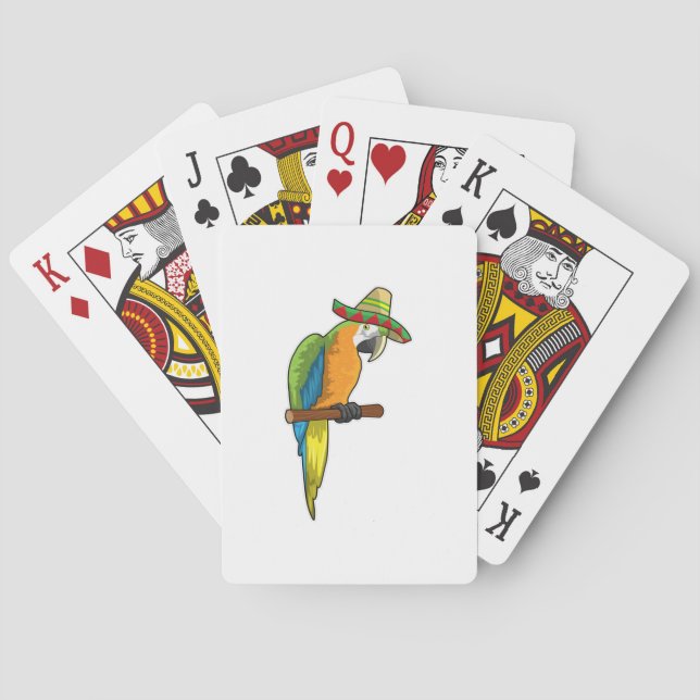 Parrot with Straw hat Playing Cards (Back)