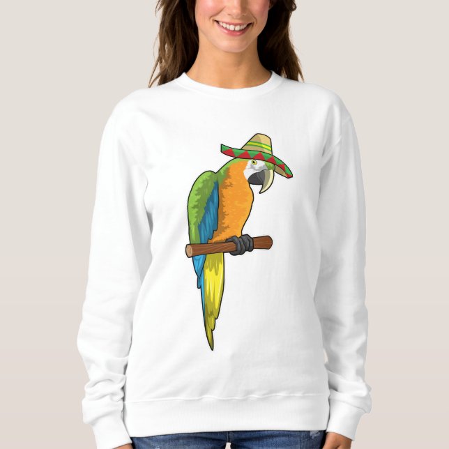Parrot with Straw hat Sweatshirt (Front)