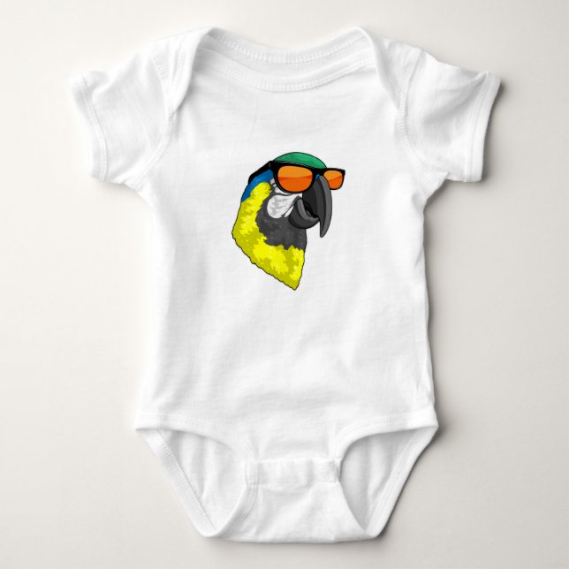 Parrot with Sunglasses Baby Bodysuit (Front)