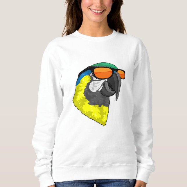 Parrot with Sunglasses Sweatshirt (Front)