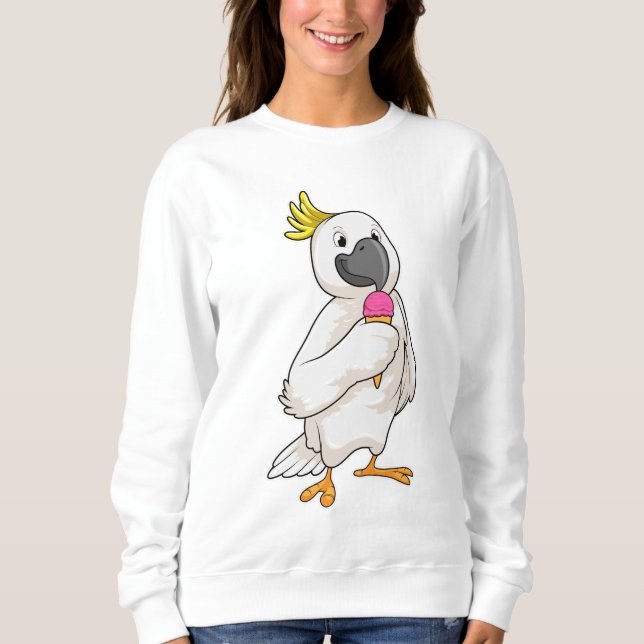 Parrot with Waffle ice cream Sweatshirt (Front)