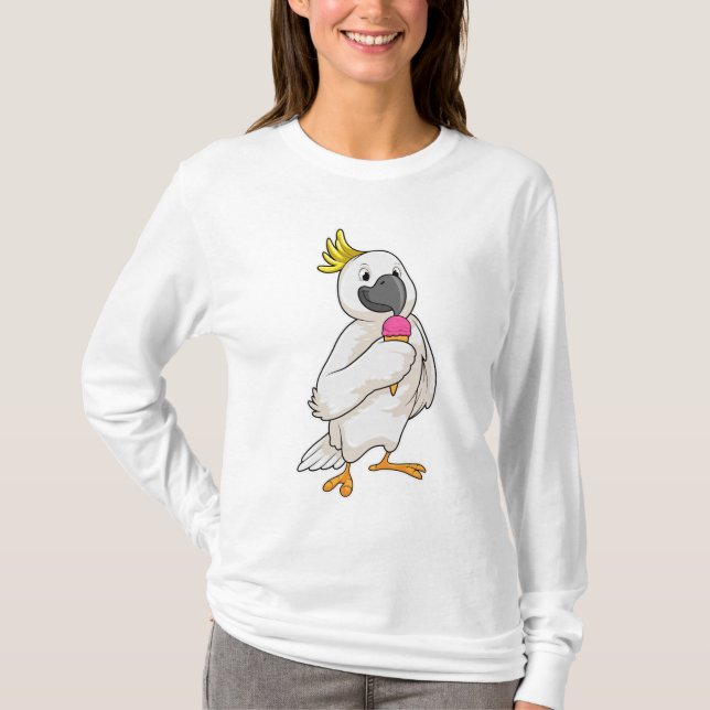 Parrot with Waffle ice cream T-Shirt (Front)