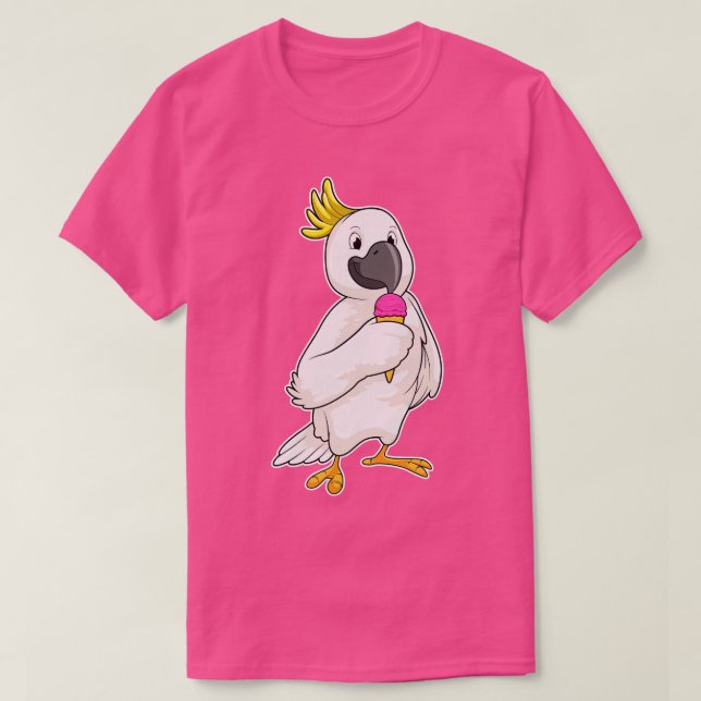 Parrot with Waffle ice cream T-Shirt (Design Front)