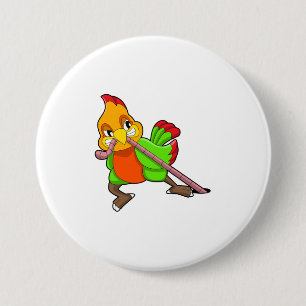 Parrot with Worm 7.5 Cm Round Badge