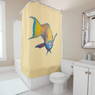 Parrotfish - Abstract Design - Cut out of photo |  Shower Curtain