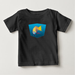 Parrotfish - Design gradient blue background    Baby T-Shirt