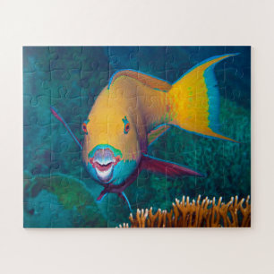 Parrotfish - Striking Make-Up! Colourful photo Jigsaw Puzzle