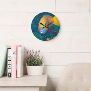 Parrotfish - Striking Make-Up! Colourful photo    Large Clock