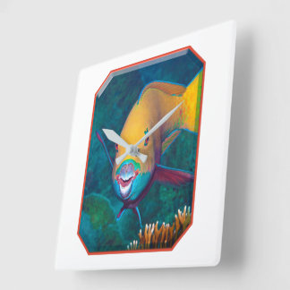 Parrotfish - Striking Make-Up! Colourful photo |  Square Wall Clock